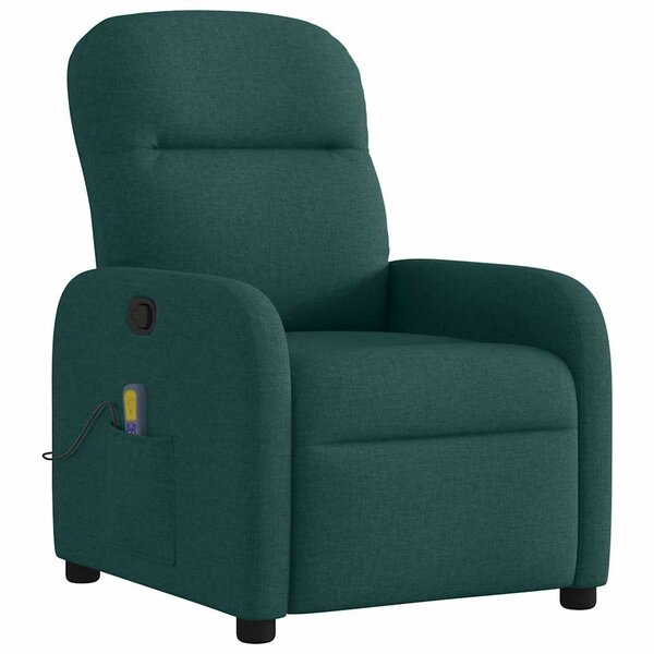 vidaXL Fauteuil de massage inclinable Vert foncé Tissu