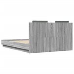 vidaXL Cadre de lit avec LED sans matelas sonoma gris 120x190 cm