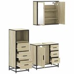 vidaXL Ensemble de meubles de salle de bain 3 Pièces chêne sonoma