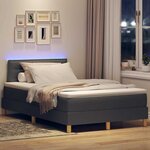 vidaXL Lit à ressort LED avec matelas Gris foncé 120 x 200 cm tissu