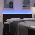 vidaXL Tête de lit LED avec bandes LED Noir 160 cm Velours