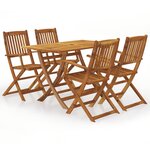 vidaXL Ensemble à manger de jardin pliable 5 Pièces Bois d'acacia solide