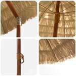 vidaXL Parasol de plage Marron Ø 206 x 209.5 cm Acier