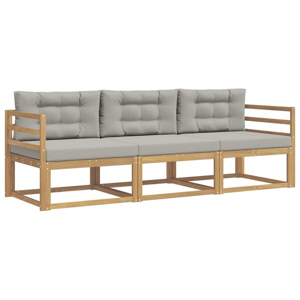vidaXL Ensemble de canapés d'extérieur 3 pc Blanc et gris clair