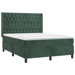 vidaXL Sommier à lattes de lit matelas et LED Vert foncé 140x190 cm