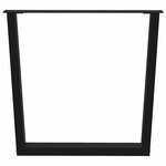 vidaXL Pieds de table à manger en V 2 pièces Noir 80 x (72-73 3) cm Acier