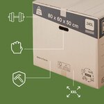 Pack and Move - Lot 30 cartons déménagement XXL - 80 x 60 x 50 cm - Poignées renforcées - 3 adhésifs offerts