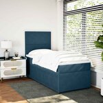 vidaXL Sommier à lattes de lit et matelas Bleu foncé 80x200 cm Velours
