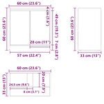 vidaXL Armoire lavabo de salle de bain vieux bois 60x33x60 cm
