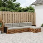 vidaXL Ensemble de canapés d'extérieur 5 pc Naturel et gris clair