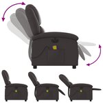 vidaXL Fauteuil de massage inclinable électrique marron foncé