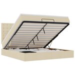 VidaXL Cadre de lit ottoman avec matelas crème 180x200 cm tissu