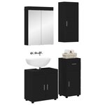 vidaXL Ensemble de mobilier de salle de bain avec tiroir TULUM Noir