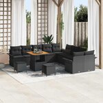vidaXL Ensemble de canapé de jardin 13 Pièces Noir polyrotin