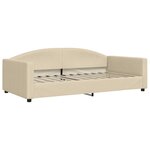 vidaXL Lit de jour avec lit gigogne crème 100x200 cm tissu