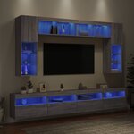 vidaXL Ensemble de meubles TV muraux 8 Pièces et lumières LED sonoma gris