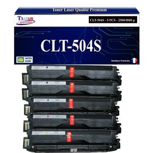 T3AZUR - 5x Toners compatibles avec Samsung CLT-504S pour Samsung CLP-415N CLP-415NW CLX-4195FN CLX-4195FW CLX-4195N