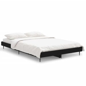 vidaXL Cadre de lit sans matelas noir 120x190 cm bois d'ingénierie