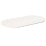vidaXL Dessus de table blanc 90x45x2 5 cm bois de pin massif ovale