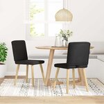 vidaXL Chaises à manger lot de 2 noir tissu
