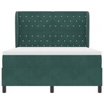 vidaXL Lit à ressorts avec matelas Vert foncé 190 x 140 cm Polyester