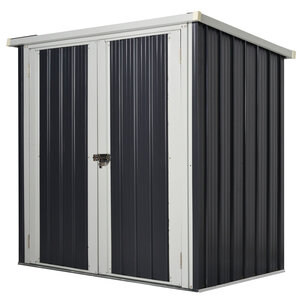 Abri de jardin - remise pour outils - abri vélo - abri poubelle - 2 portes verrouillables - dim. 147L x 86l x 134H cm - tôle d'acier noir blanc
