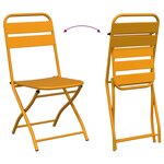 vidaXL Chaises de jardin pliantes 2 pièces Jaune Moutarde 42x52x82 cm Acier thermolaqué
