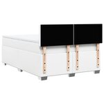 vidaXL Sommier à lattes de lit avec matelas Blanc 140x200cm Similicuir