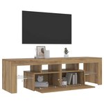 vidaXL Meuble TV avec lumières LED chêne artisanal bois d'ingénierie