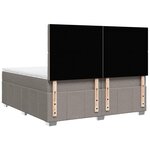 vidaXL Sommier à lattes de lit avec matelas Taupe 200x200 cm Tissu