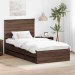 vidaXL Cadre de lit Chêne brun 100 x 200 cm Bois Ingénierie