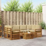 vidaXL Ensemble de canapés d'extérieur 7 Pièces Naturel et Beige