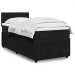 vidaXL Sommier à lattes de lit avec matelas Noir 100x200 cm Velours