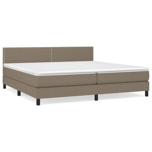 vidaXL Sommier à lattes de lit avec matelas Taupe 200x200 cm Tissu