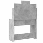 vidaXL Coiffeuse avec lumières LED gris béton 96x40x142 cm