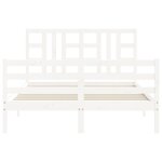 vidaXL Cadre de lit sans matelas blanc bois de pin massif