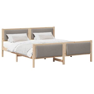 vidaXL Cadre de lit avec tête de lit Taupe 180 x 200 cm tissu