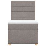 vidaXL Sommier à lattes de lit avec matelas Taupe 90x200 cm Tissu