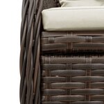 vidaXL Ensemble à manger de jardin et coussins 7 Pièces marron rotin