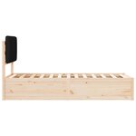 vidaXL Cadre de lit avec tête de lit rembourrée Noir 75 x 190 cm