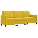 vidaXL Canapé à 3 places Jaune 180 cm Velours