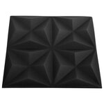 vidaXL Panneaux muraux 3D 12 Pièces 50x50 cm noir origami 3 m²