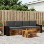 vidaXL Ensemble de canapés d'extérieur 5 pc Naturel et Anthracite
