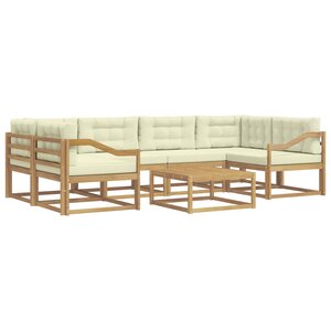 vidaXL Ensemble de canapés d'extérieur 5 pc Blanc et crème