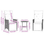 vidaXL Ensemble de bistro 3 Pièces avec coussins beige résine tressée