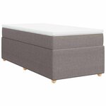 vidaXL Sommier à lattes de lit avec matelas Taupe 100x200 cm Tissu