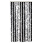 vidaXL Rideau anti-mouches gris et noir 100x220 cm chenille
