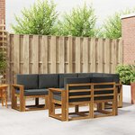 vidaXL Ensemble de canapés d'extérieur 7 pc Naturel et Anthracite