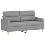 vidaXL Ensemble de canapés 2 Pièces avec coussins Gris clair Tissu