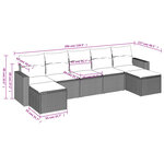 vidaXL Salon de jardin avec coussins 7 Pièces beige résine tressée